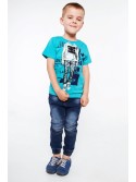 Boy\'s T-shirt with mint print NDZ4462 - Online store - Boutique